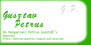 gusztav petrus business card